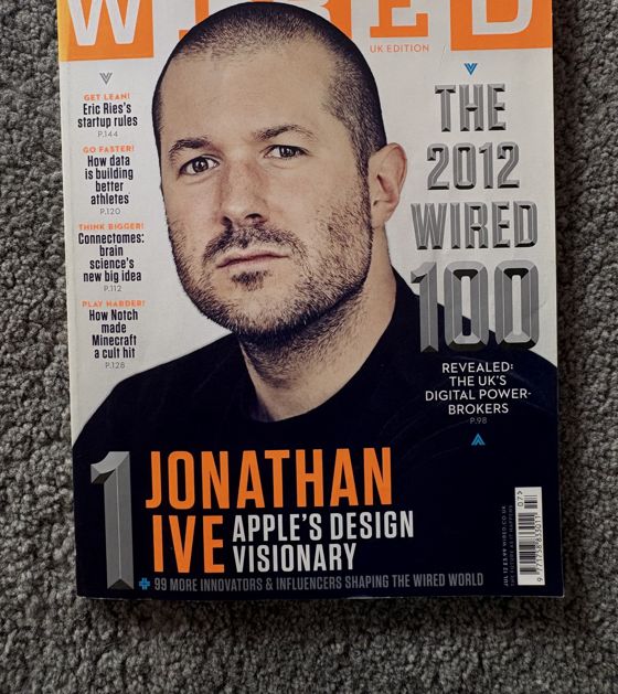 Wired UK cover, July 2012, Jonathan Ive on the front of the Wired 100 issue